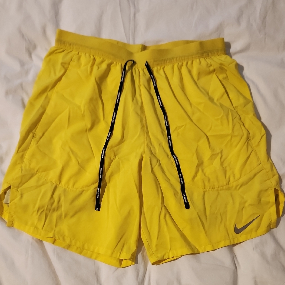 Nike Men's Bright Yellow Athletic Shorts